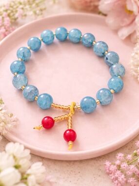 💙 Crackle Quartz Beaded Bracelet 💙